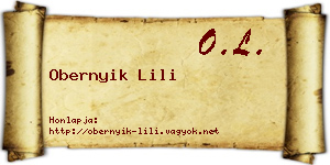 Obernyik Lili névjegykártya
