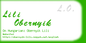 lili obernyik business card